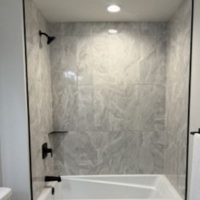 shower wall tiles grey rectangles