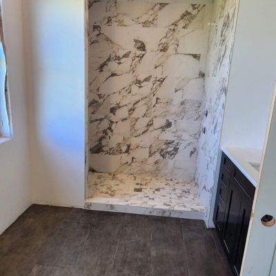 shower stall custom tiling