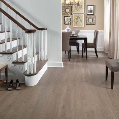 wood look laminate floors in an entryway